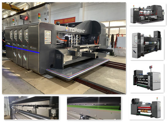 Full Computerized Flexo Printing Slotting Machine High Speed Vacuum Transfer Top